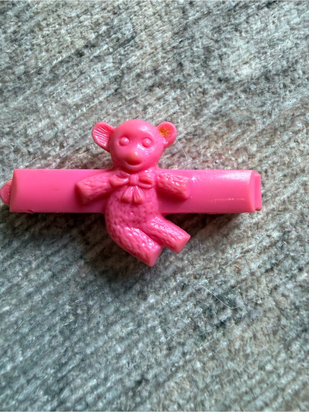 Vintage Pink Teddy Bear Hair Clip for Kids. Mine from the 80’s. Retro fun